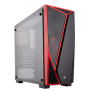 Corsair Carbide Series SPEC-04 Tempered Glass Mid Tower Gaming Case - Black/Red